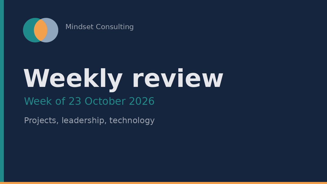 Weekly review by Mindset Consulting